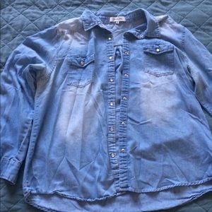 Super soft denim-like button down tee